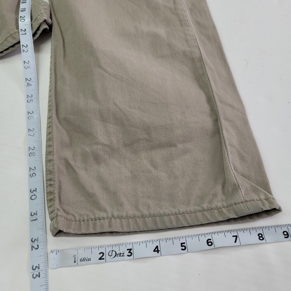 Levi's 505 Regular Fit Pants Mens 38x32 Khaki Tan Straight Leg Twill Flaw READ - Picture 4 of 13